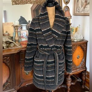 Vintage Wool-mix Boho Southwestern Country Western Native-inspired Coat